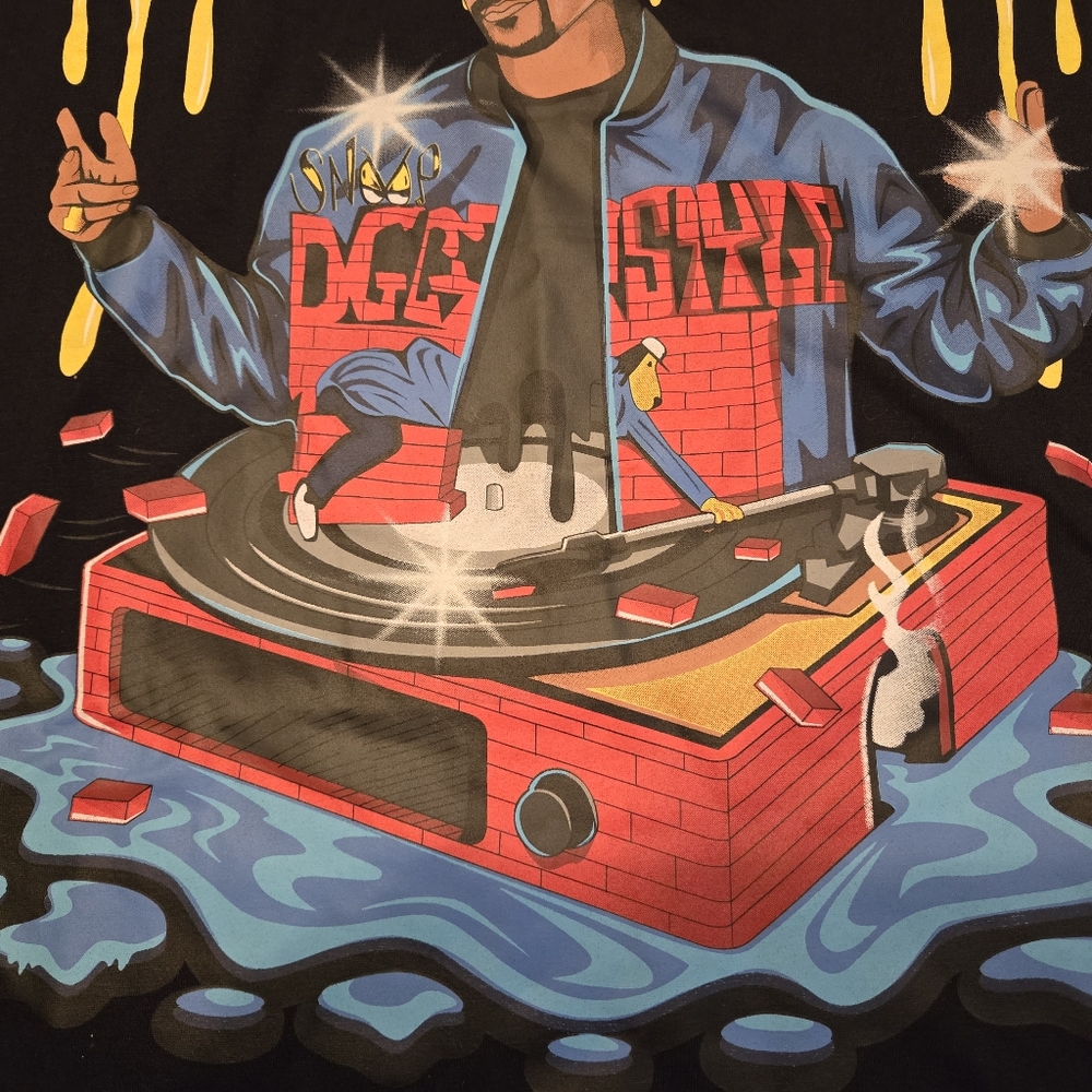 Snoop Dogg black t shirt gold blue red mens size 3X brand new with tags - Picture 3 of 7